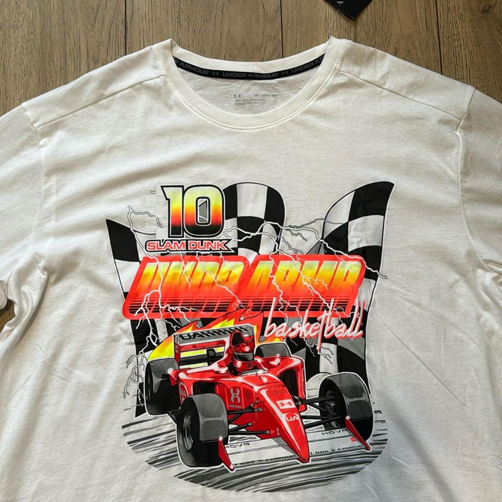 NWT Under Armour IndyCar Racing White T-Shirt Men’s 2XL